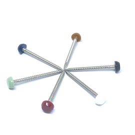 Construction Stainless Steel Plastic Head Nails / Pins SUS316 Poly Top Pins 30mm