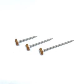 A4 Stainless Steel Plastic Head Nails , RAL8003 Brown Annular Ring Shank