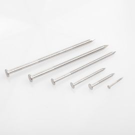 4.0 X 100MM Ring Shank Nails For Wood , Stainless Steel Flat Head Nails