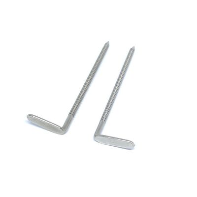 Polished 304 Stainless Steel Ring Shank Nails With Right Angle Head