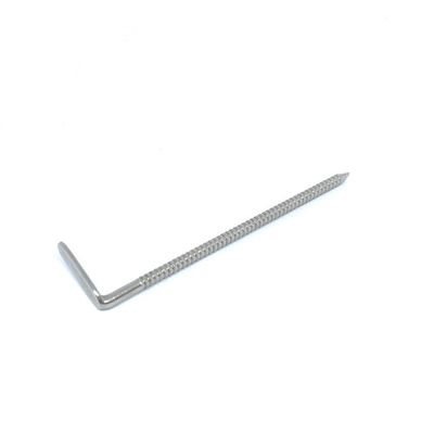 Polished 304 Stainless Steel Ring Shank Nails With Right Angle Head