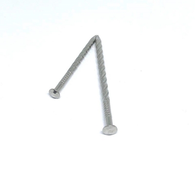 304 Stainless Steel Screw Shank Nails With Checkered Oval Head 3.75 X 42MM