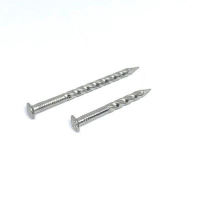 304 Stainless Steel Screw Shank Nails With Checkered Oval Head 3.75 X 42MM