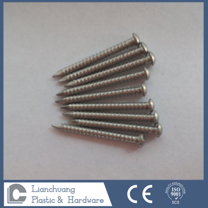 1.8mm Wire Diameter Oval Head Ring Shank Finish Nails For Industry