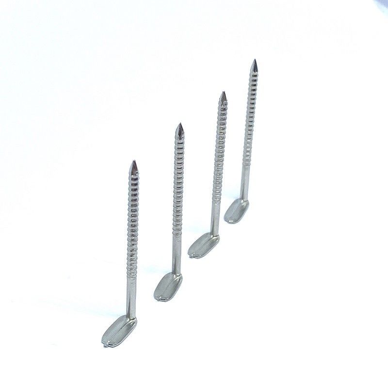 Right Angle L Head Stainless Ring Shank Nails / Deformed Shank Nails