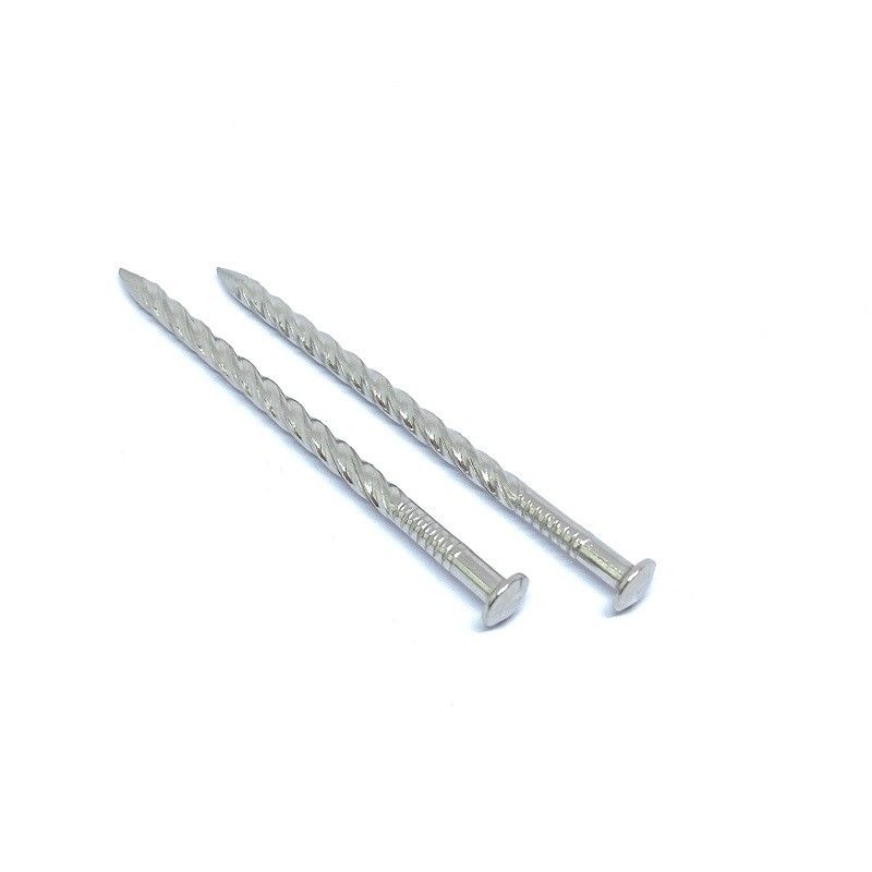 12# X 50MM Screw Shank Nails , Flat Head Nails For Wooden Project