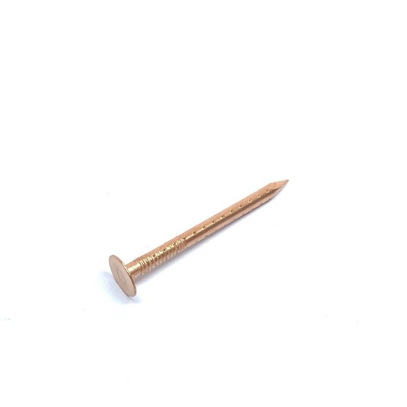 0.134" Jagged Shank Solid Copper Nails For Roofing With Big Flat Head