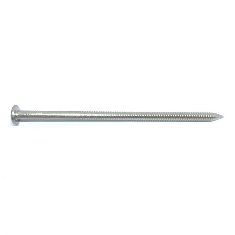 SUS316 Stainless Steel Large Flat Head Nails Ring Shank For Wood 5.3 X 125MM