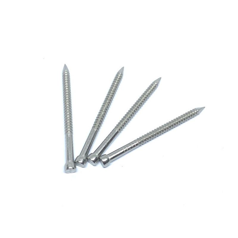 50 X 2.8mm Annular Ring Shank Stainless Steel Lost Head Nails For Timbers