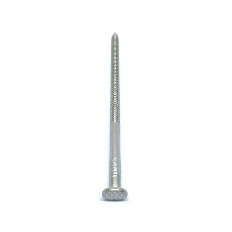 5.3X125MM Checkered Small Flat Head Nails Ring Shank Stainless Steel A2