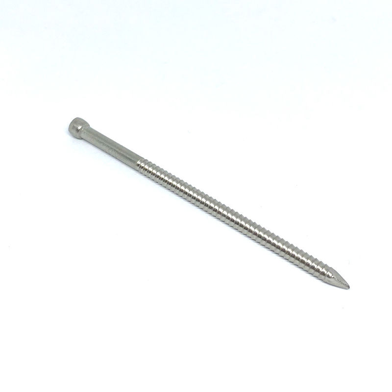 4.0X90MM Flat Lost Head Annular Ring Shank SS Nails For Wood