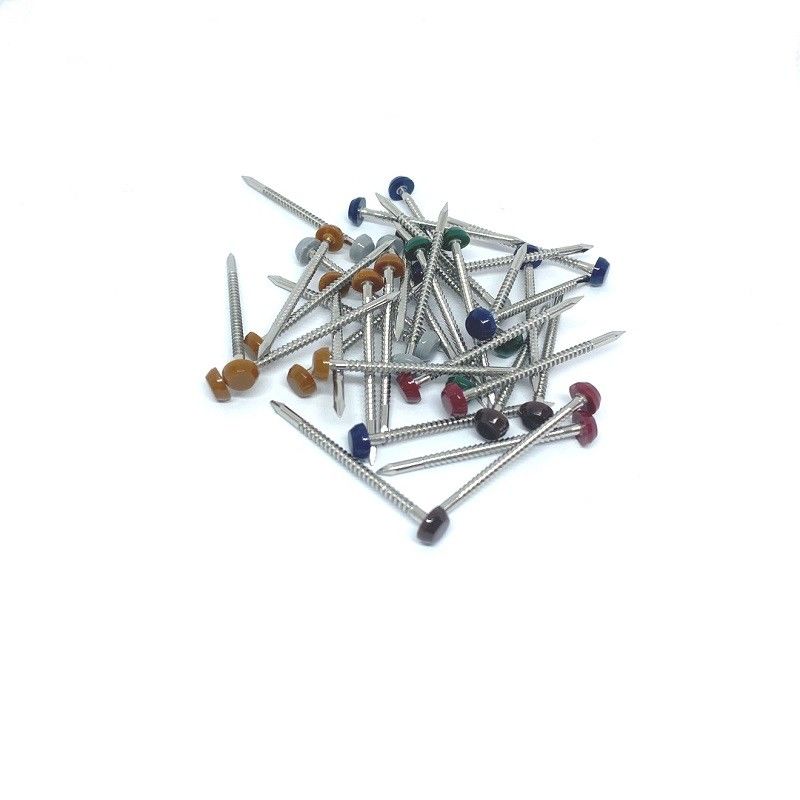 2.0X40mm Outside Anti UV Plastic Head Nails With Ring Shank