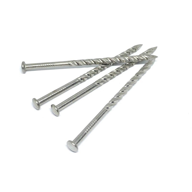 Stainless Steel 304/316 Twisted Shank Nails Oval Head For Wooden Construction