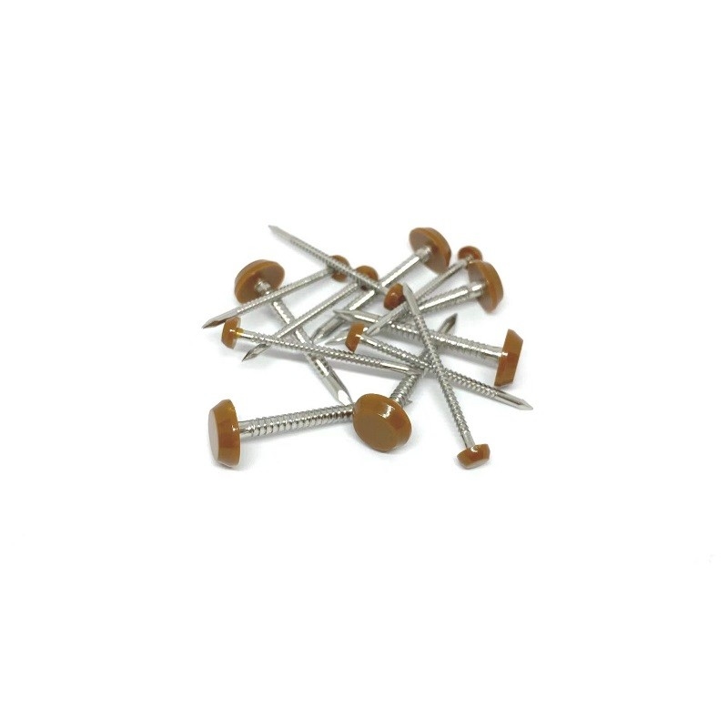 Ral 8003 Brown Anti UV Plastic Head Pins & Nails For Roofing 2.0 / 3.0X40mm